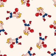 boxer cartoon seamless pattern background N14