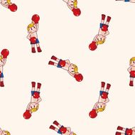 boxer cartoon seamless pattern background N15