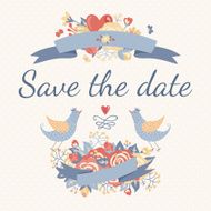 Invitation with cute funny birds