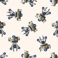 robot cartoon seamless pattern background