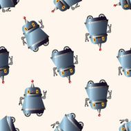 robot cartoon seamless pattern background N3