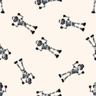 robot cartoon seamless pattern background N4