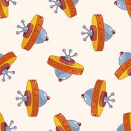 spaceship cartoon seamless pattern background N4