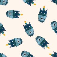 spaceship cartoon seamless pattern background N7