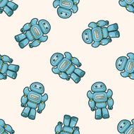 robot cartoon seamless pattern background N9