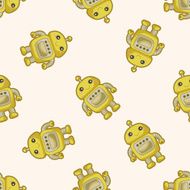 robot cartoon seamless pattern background N10