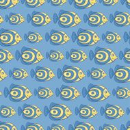 Blue fish seamless pattern N3