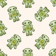 robot cartoon seamless pattern background N11