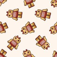 robot cartoon seamless pattern background N12