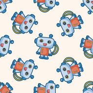 robot cartoon seamless pattern background N14