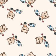 robot cartoon seamless pattern background N15