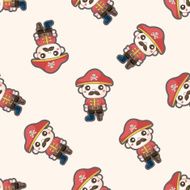 pirate cartoon seamless pattern background