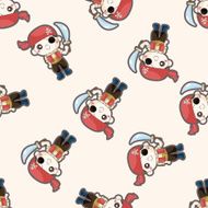 pirate cartoon seamless pattern background N6