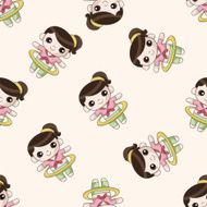 fitness trainer cartoon seamless pattern background