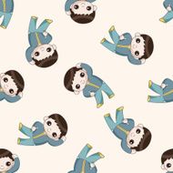 fitness trainer cartoon seamless pattern background N3