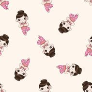 fitness trainer cartoon seamless pattern background N4