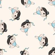 gymnastics cartoon seamless pattern background
