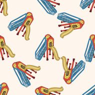 Amusement park facilities cartoon seamless pattern background N4