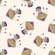 Amusement park facilities cartoon seamless pattern background N5
