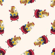 Amusement park facilities cartoon seamless pattern background N6