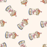 Amusement park facilities cartoon seamless pattern background N8