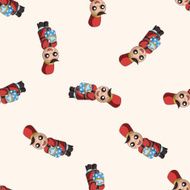 Amusement park doll performer cartoon seamless pattern background