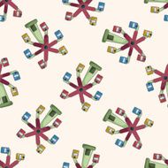 Amusement park facilities cartoon seamless pattern background N10