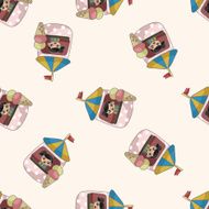 Amusement park facilities cartoon seamless pattern background N11