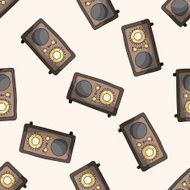radio cartoon seamless pattern background