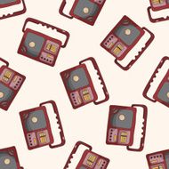 radio cartoon seamless pattern background N2