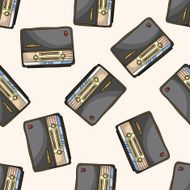 radio cartoon seamless pattern background N3