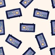radio cartoon seamless pattern background N7