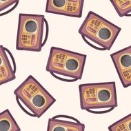 radio cartoon seamless pattern background N8