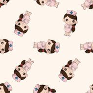 nurse cartoon seamless pattern background
