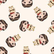 Explorers cartoon seamless pattern background