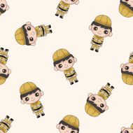 Explorers cartoon seamless pattern background N3