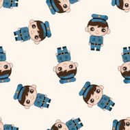 policeman cartoon seamless pattern background