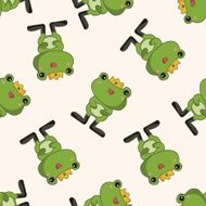 frog prince cartoon seamless pattern background