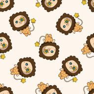 animal cartoon seamless pattern background N6