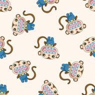 animal cartoon seamless pattern background N9