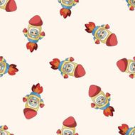 spaceship cartoon seamless pattern background N8
