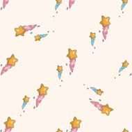 Space star cartoon seamless pattern background