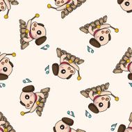 animal playing instrument cartoon seamless pattern background N5