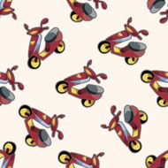 transportation motor cartoon seamless pattern background N3