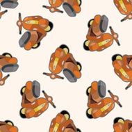 transportation motor cartoon seamless pattern background N6