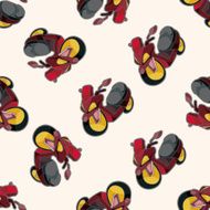 transportation motor cartoon seamless pattern background N7