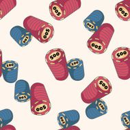 casino number ball cartoon seamless pattern background