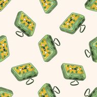 Audiotape cartoon seamless pattern background N5