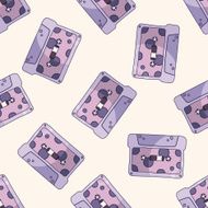 Audiotape cartoon seamless pattern background N11