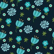 Vector seamless pattern with flowers N21